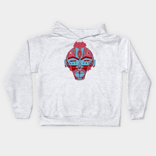 Pastel Tones African Mask 4 Kids Hoodie by kenallouis